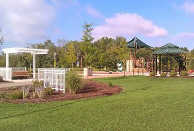 a park with a playground