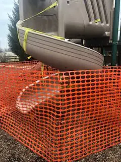 a slide on a playground