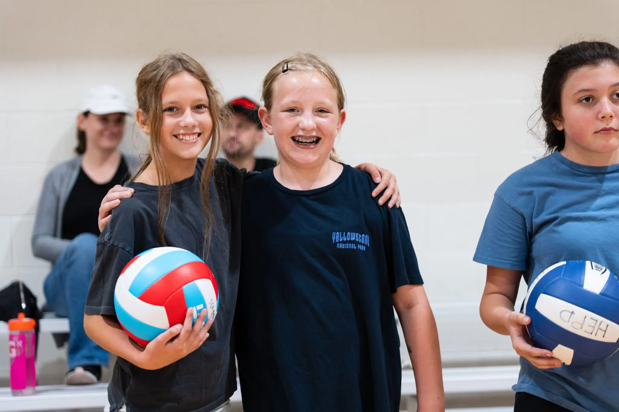 Girls at Volleyball practice