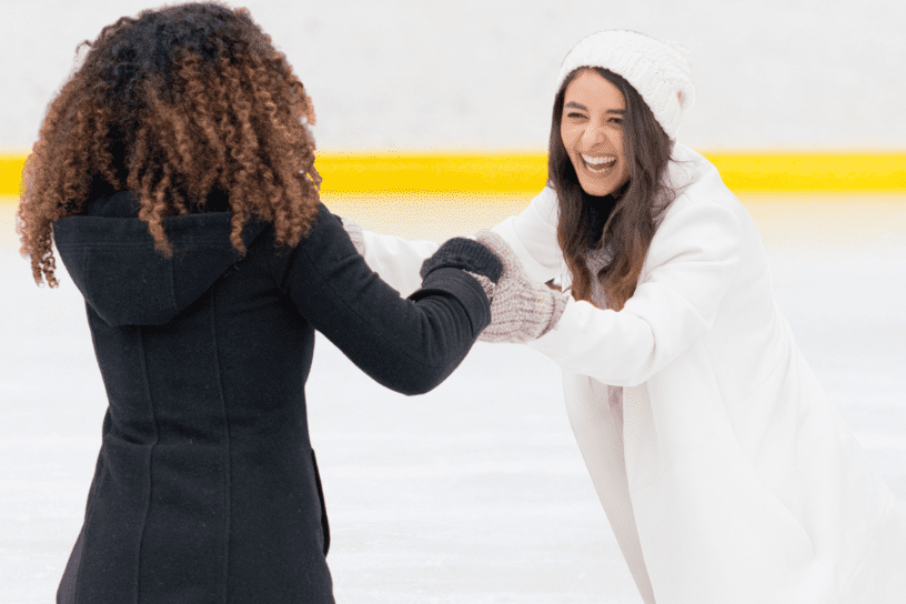 adults ice skating
